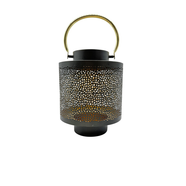 Goldlicht Lantern anthrazit/gold 24x18 cm